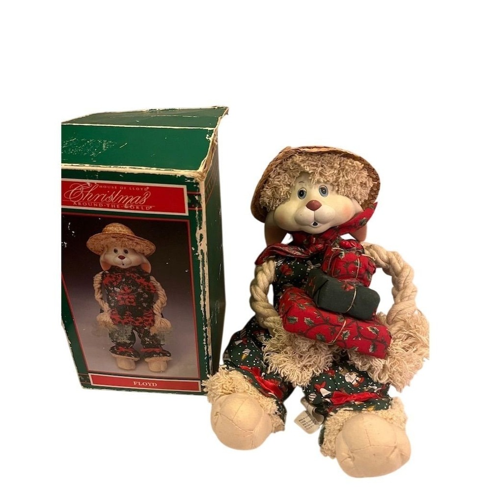 House of Lloyd Christmas Bunny Doll "Floyd" w/ Original Box Vintage 1995‎